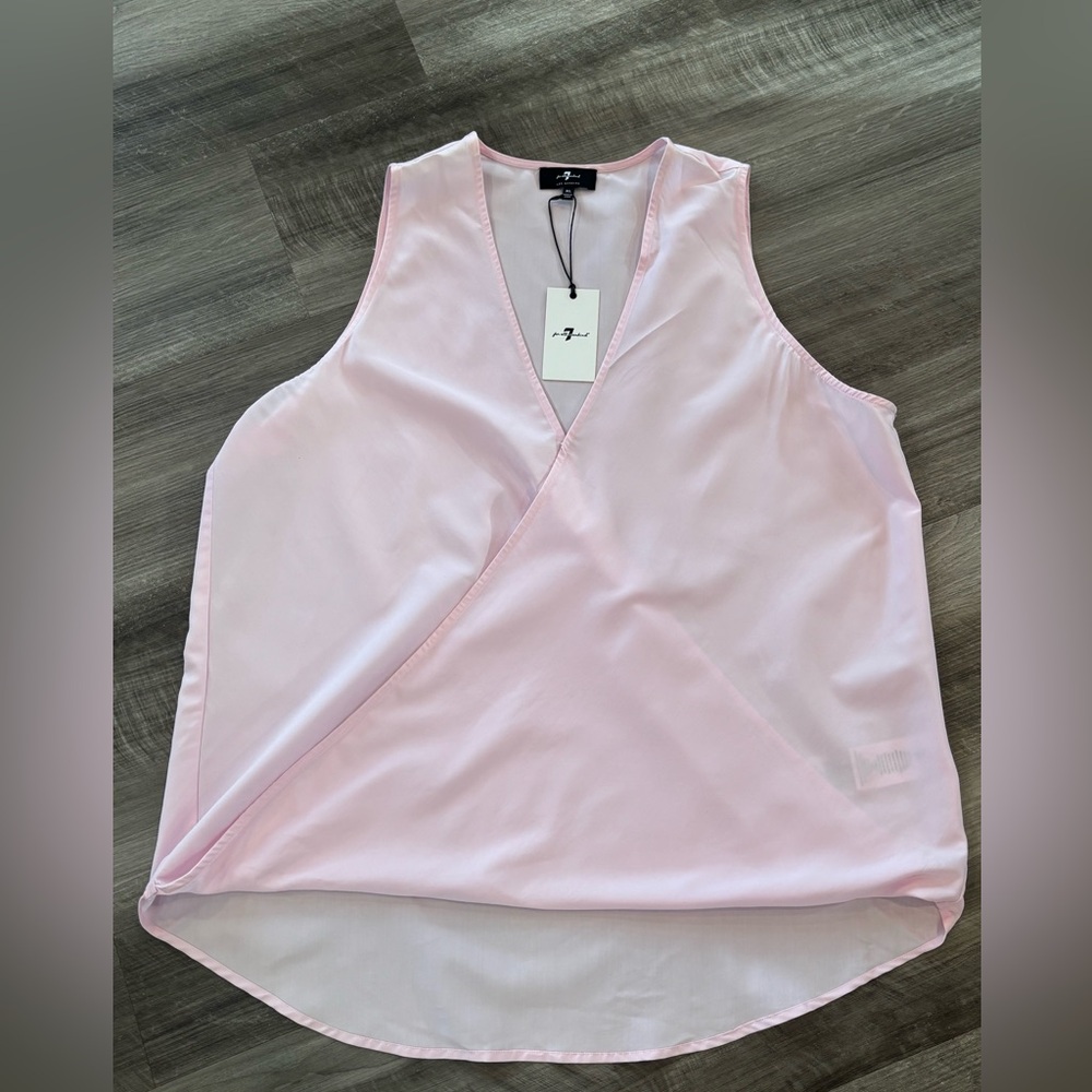 NWT 7 For All Mankind Light Pink Wrap Tank Top - Size XL